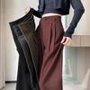 High Waist Pants Women Straight Black Office Ladies Trousers Fashion Button Loose Spring Female Streetwear
