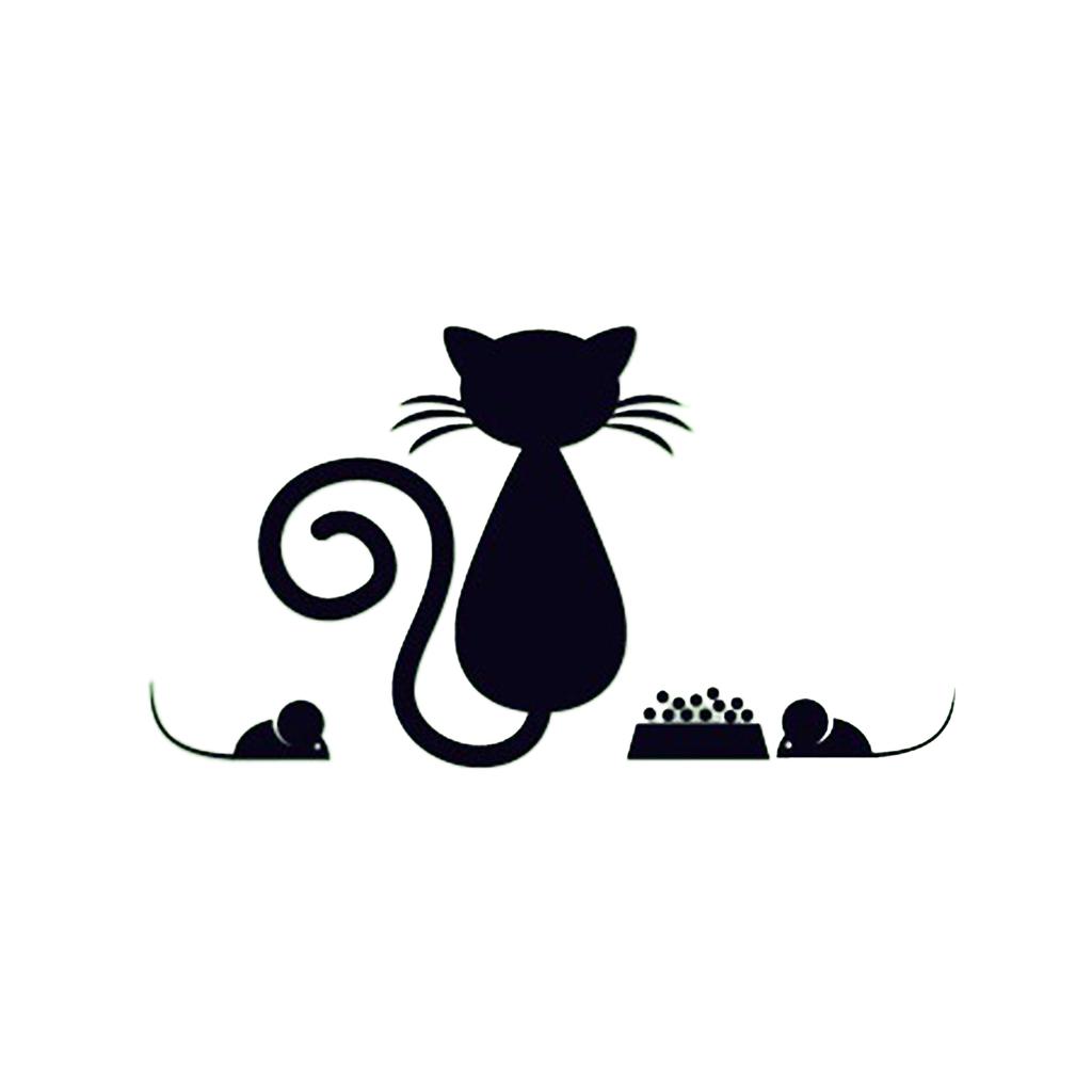 Самоклеящиеся наклейки с изображением мультяшных кошек для декора, простые и съемные наклейки на выключатель, настенные наклейки