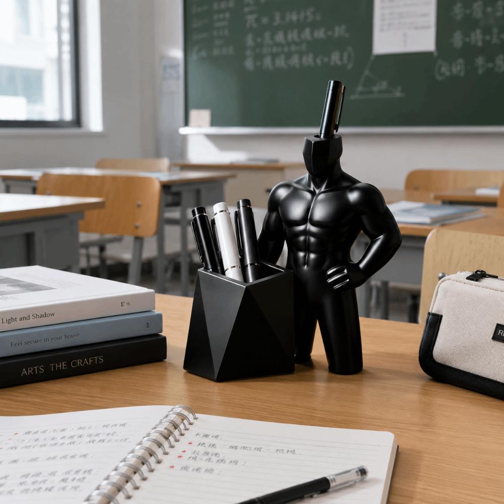 Unique 3D Printed Figurine Pen Holder Ornaments Funny Muscular Male Figurine Home Decoration Multifunction Storage Box Gift