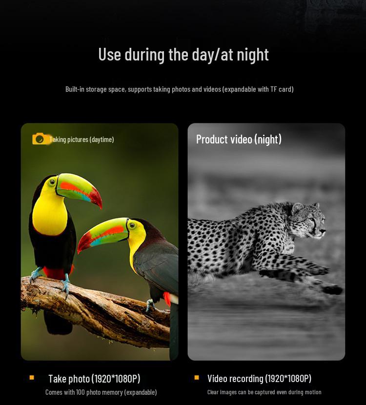 Бинокль ночного видения 4K Ultra-HD с инфракрасным излучением и большим экраном для использования на открытом воздухе