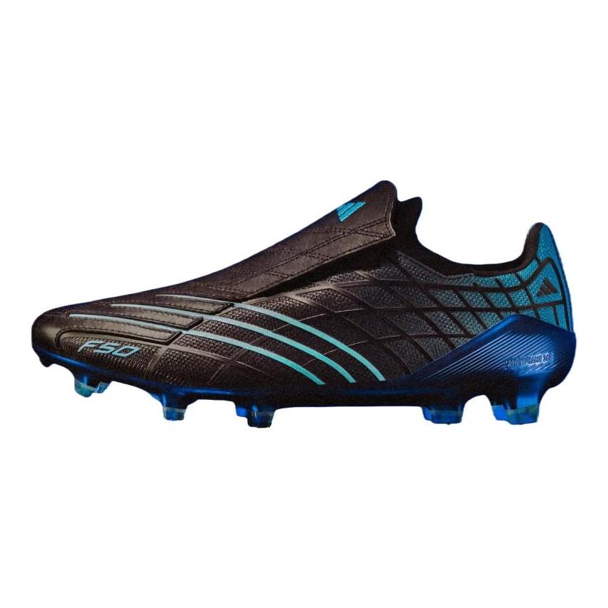 adidas Футбольные бутсы F50 ELITE для твердого покрытия, унисекс, черные с синим, JS0558