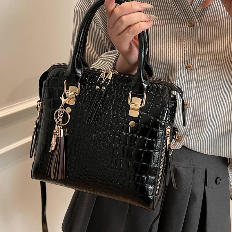 2025 Новая Модная Сумка-тоут с Текстурой Однотонная с Узором Под Камень Большой Вместимости На Одно Плечо Ручная Носимая Через Плечо