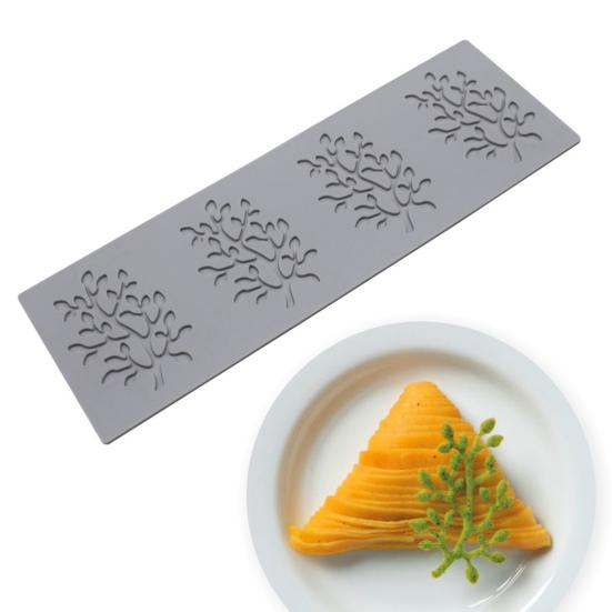 3D форма для выпечки с коралловым узором в форме листа, легко извлекаемая форма для шоколада, тонкий торт, десерт, силиконовая форма для выпечки, коврик для штамповки