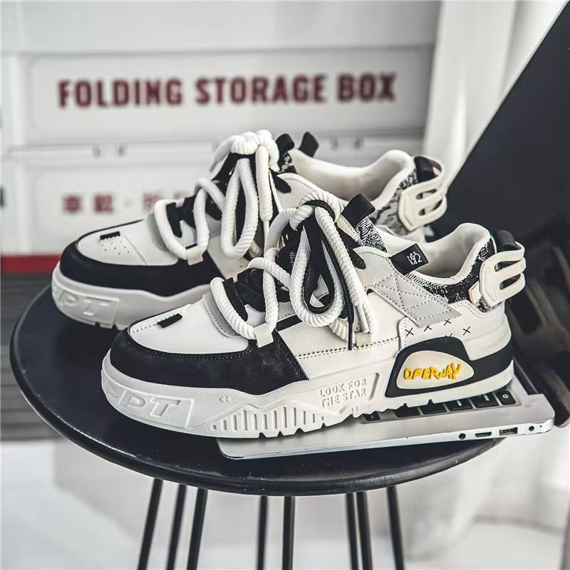 Модная мужская обувь 2025 Новые кроссовки для мужчин На шнуровке Платформа Вулканизированная обувь Панк Уличная Обувь для скейтборда Уличная Повседневная обувь