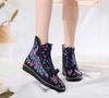 Ankle Boots for Women New Spring and Autumn Flat Bottom Cloth Shoes Ethnic Style Low Barrel Short Boots Embroidered Shoes Women