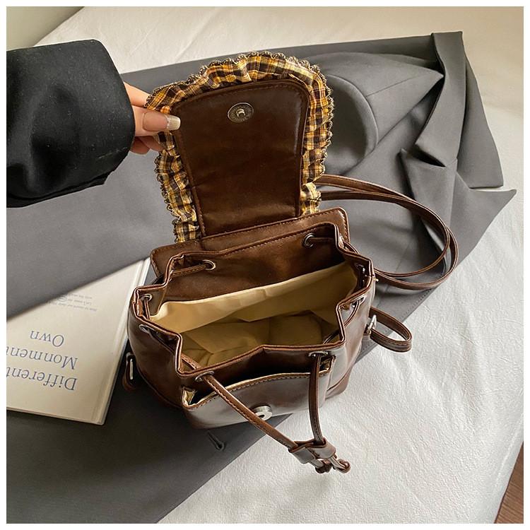 IELGY Ladies Backpack Autumn Winter Retro Commuter Small School Bag