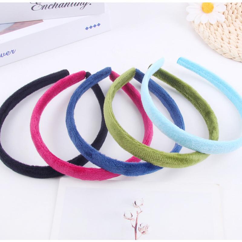 Candy Colorful Winter Elastic Plain Hair Bands Hard Hair Hoop Crown Tiara Base Crafting Accessories for Women Girls