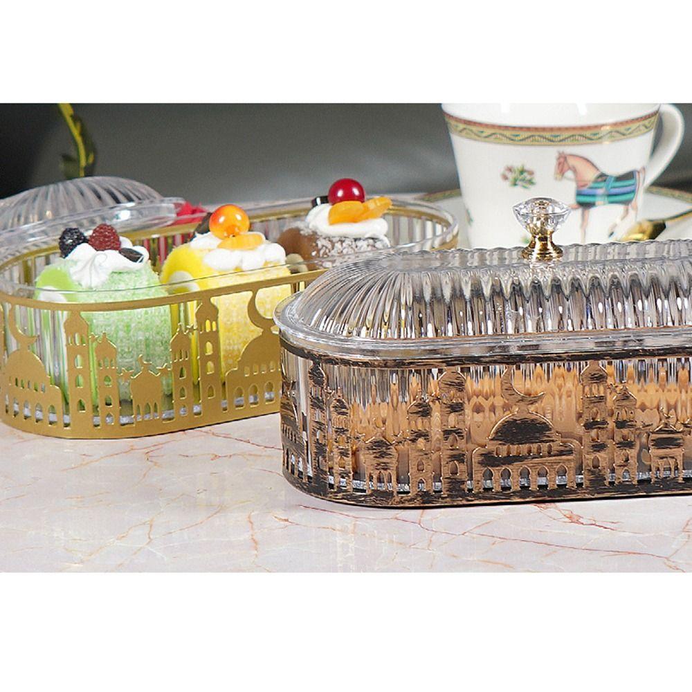 Декоративный поднос для обеденного стола Ид Мубарак Контейнер для сухофруктов Рамадан Десерт Коробка для хранения Настольный