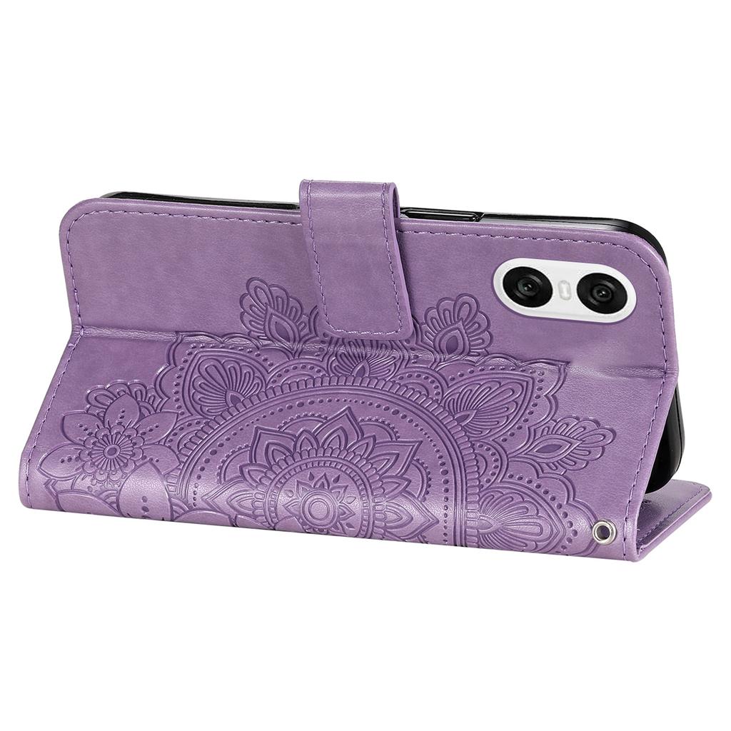 For Sony Xperia 10 VI Case Floral Pattern PU Leather Wallet Stand Phone Cover