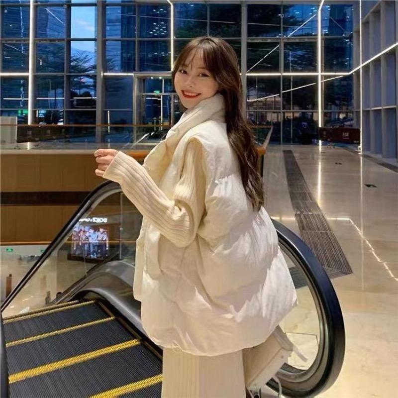 Осень-зима пуховая женская короткая жилетка ветровка толстое теплое пальто без рукавов куртка