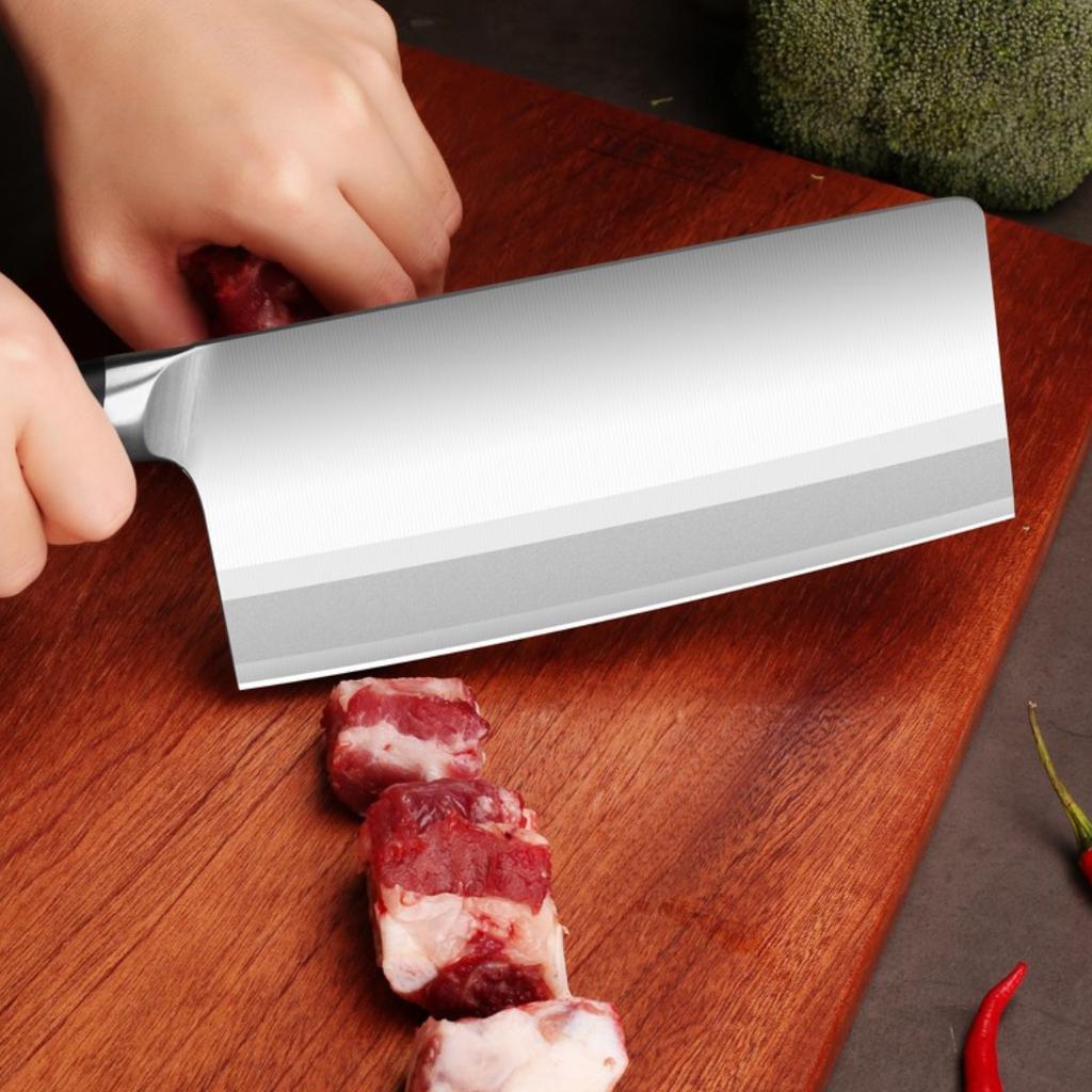 7.3 Inch Shibazi Cleaver Knife 3 Layers Clad Steel VG10 Blde Sharp Sharp Slicing Chopper Kitchen Knife Meat And Poultry Tools