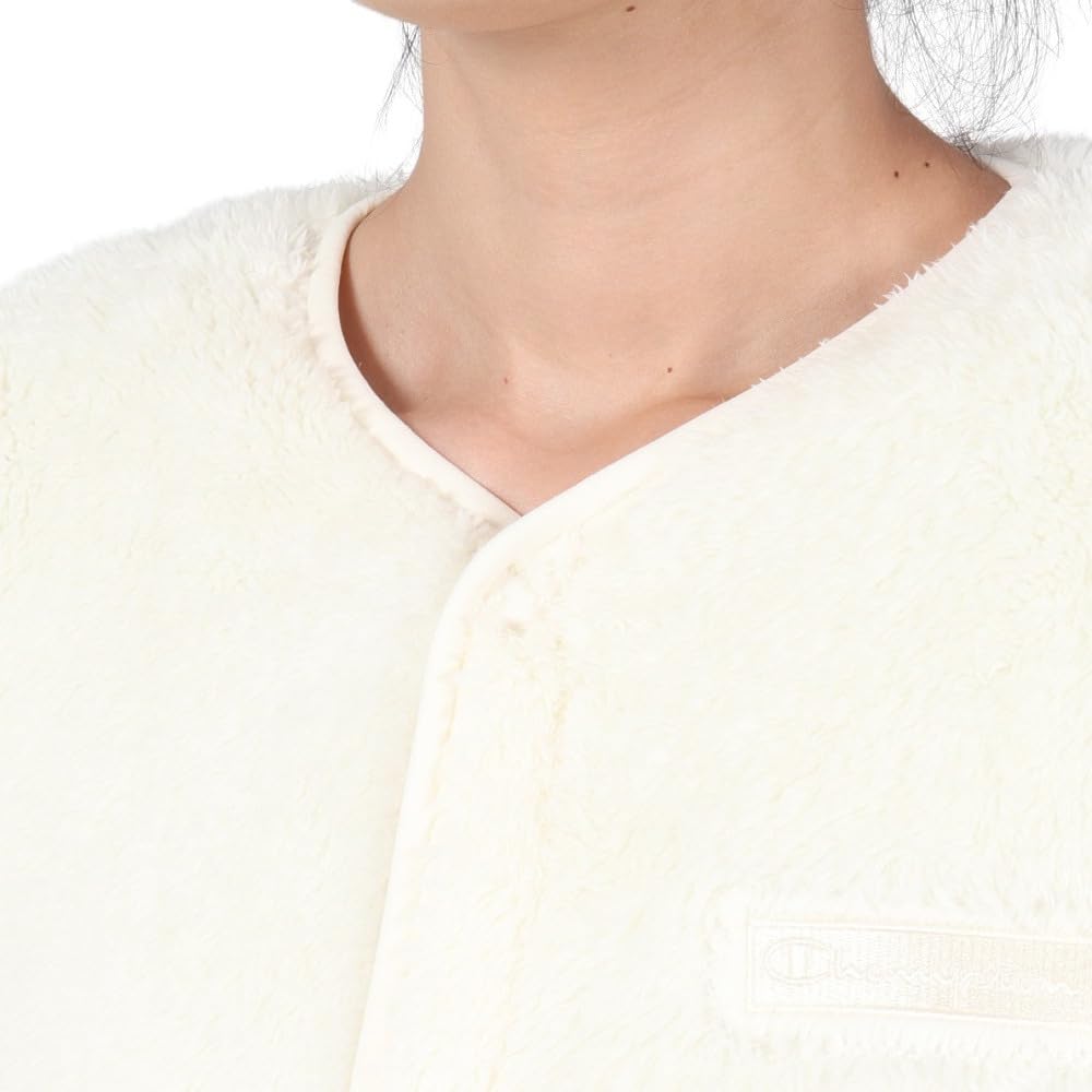 Outerwear Long Sleeve Embroidered Script Logo Snap Jacket Basic M [Champion] Women's CW-Y607 Off-White