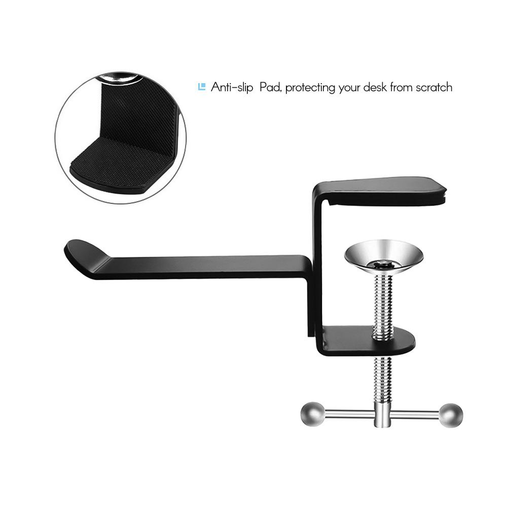 Universal Headphone Hanger Desk Mount Headset Holder Under Desk Headphones Stand Hook Aluminum Alloy