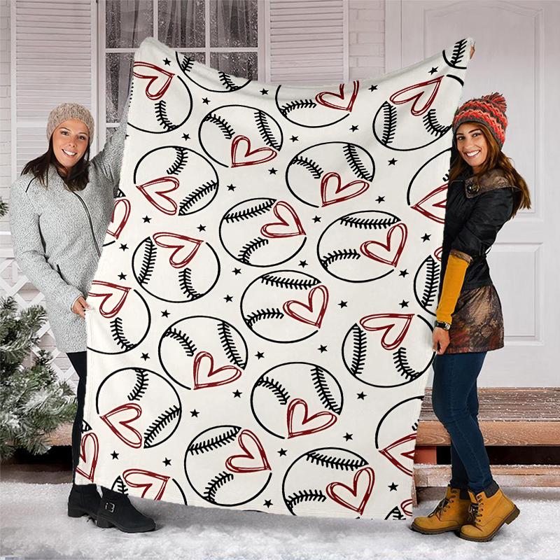 Baseball Theme Printed Blanket - Perfect for Couch, Bed, Travel & Outdoor Use | Machine Washable, Cozy & Durable.