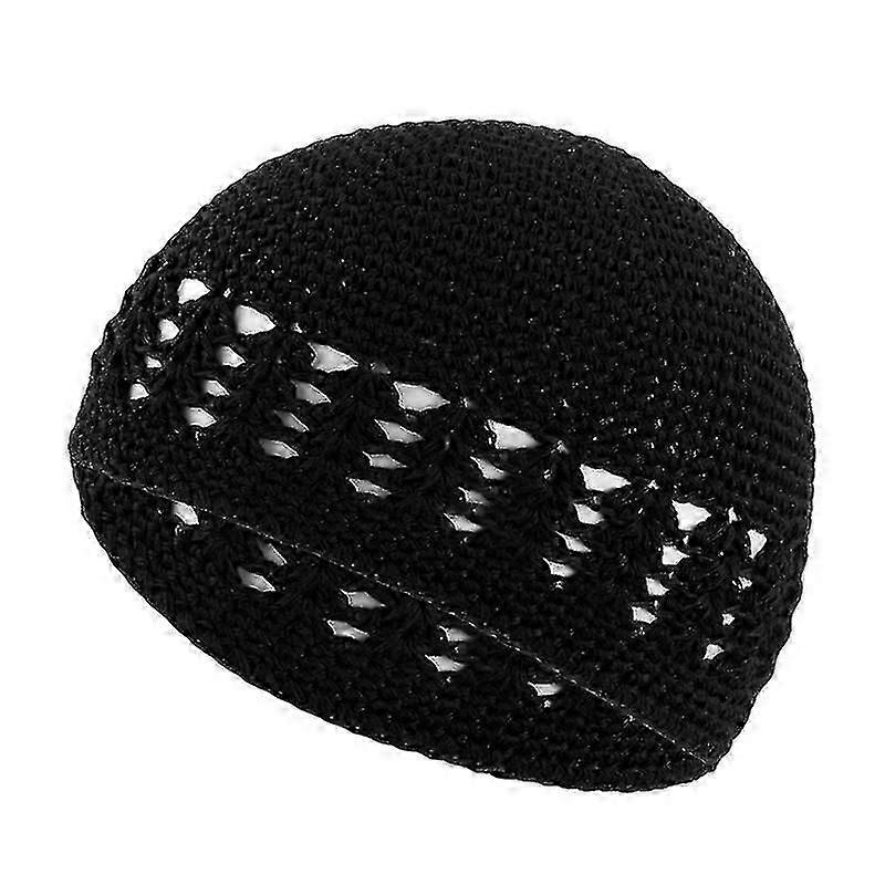 Simple Color Handmade Crochet Cap for Women & Men - Warm Winter Knit Hat