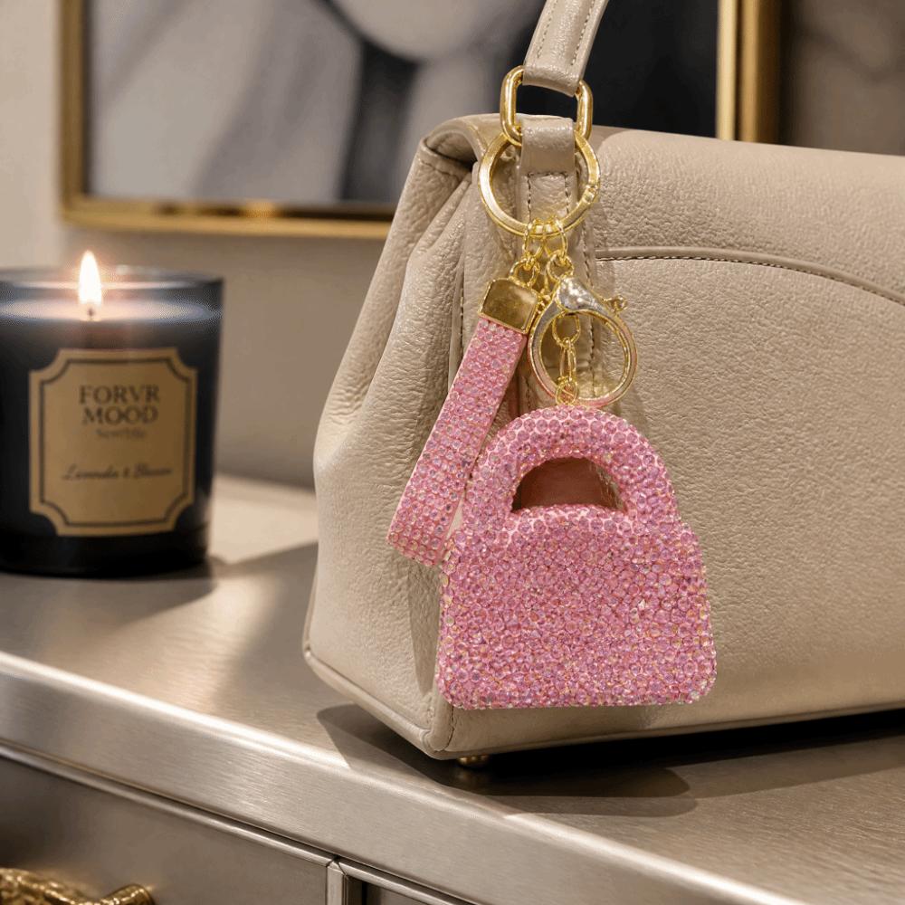 Luxury Rhinestone Mini Handbag Keychain Crystal Sparkly Keychain Car Key Ring Handbag Pendant