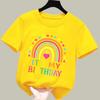It's My Birthday Printed Pattern Children T-shirts Summer Girls Cute Funny Fashion Colorful O-Neck Short Sleeve Kids T-shirts