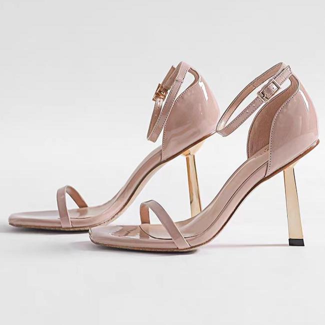 Модная обувь на высоком каблуке Женские босоножки на каблуке Квадратный носок Тренд 2025 Платье С открытым носком Элегантные туфли-лодочки Летние Новые Шпильки Sandalias De Mujer