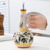 Итальянская глазурованная керамическая бутылка для оливкового масла и уксуса с художественным подглазурным дизайном