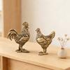 2 шт. Элегантные бронзовые фигурки петуха и курицы, украшение для дома, бронзовая скульптура для гостиной, офисного стола