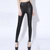 High Waist Imitation Leather Fat MM Stretch Large Size Feet Pants Spring Nine Points Leggings Wear Plus Size