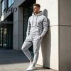 Fitness Clothes Hoodie Pants Two Piece Set for Men, Sports Hooded Sweatshirt Comfortable Men Sportswear & Drawstring Sweatpants, Fall Winter
