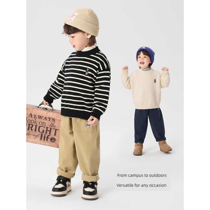 Right European Boys' Academy Style Casual Woven Long Pants 2026 New Spring and Autumn Children's Toddler Boys' Spring and Autumn Style