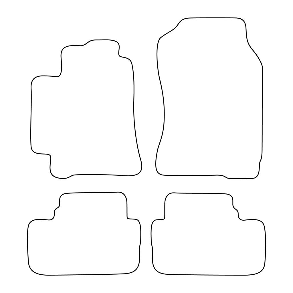 Velour Car Mat Set, Car Mats Fitting for: Lexus IS I 200 1998-2005 Black Piping