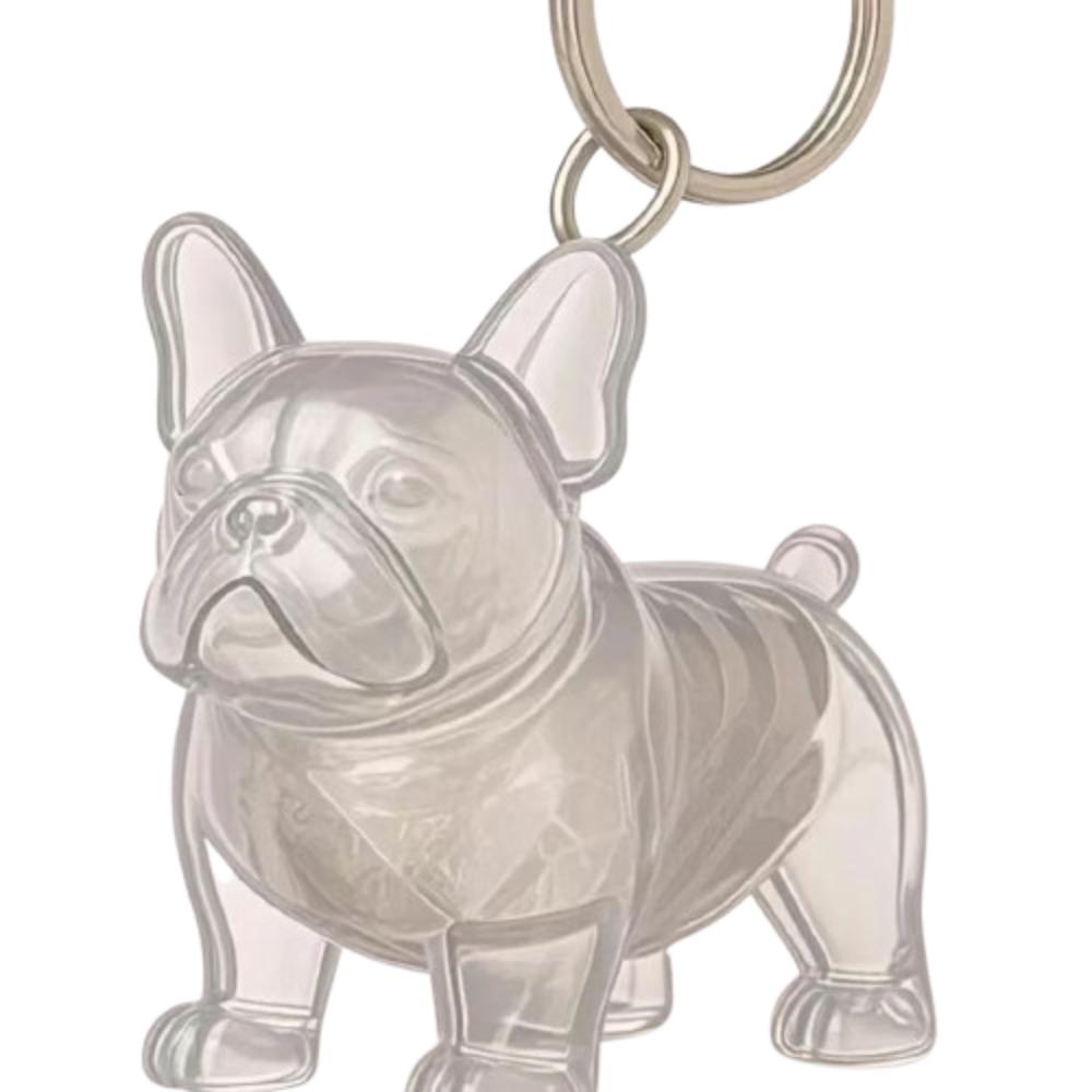 Transparent Pet Hair Keychain Dog Shape Puppy Pendants Cartoon Dog Hair Storage Box  Jewelry Gift