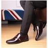 Men's Korean Style Trendy Patent Leather Pointed Toe Slip-On Dress Shoes.