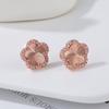 Plant Flowers Geometric Five Leaf Petals Women Luxury Earrings Shiny Clover Bridal Lovely Gift
