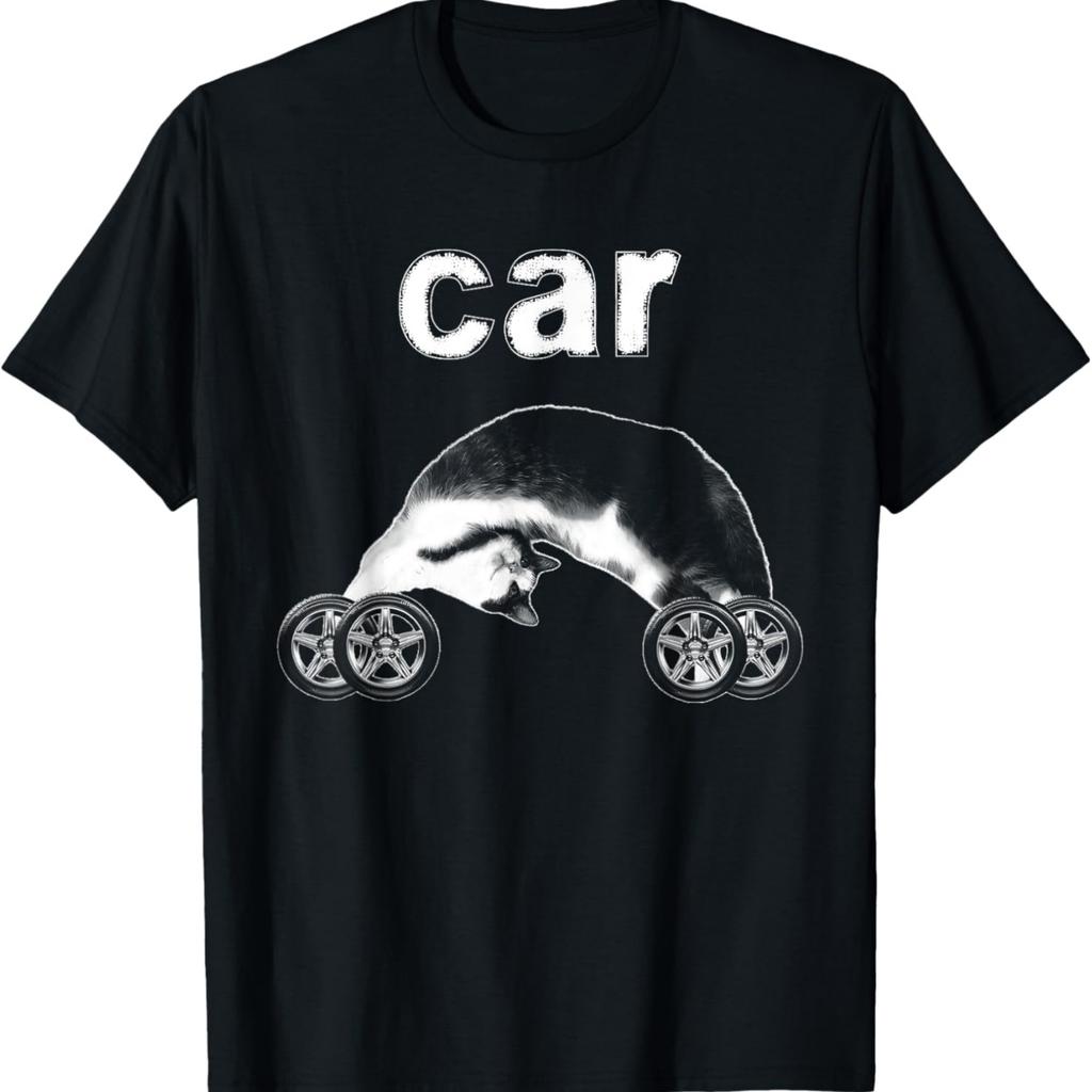 Cat Car Shirt Funny Meme Humor Kitty On Wheels Men Women T-Shirt