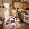 Круглый ковер с рисунком Flat Cat, Ковер для гостиной, спальни, дивана, игровой комнаты, Нескользящий коврик для пола