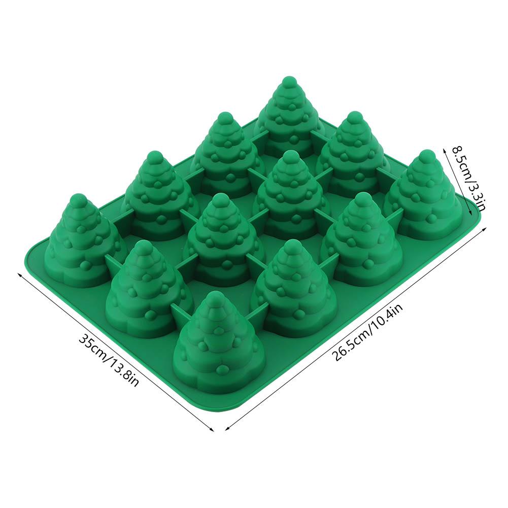 12 Hole Christmas Tree Silicone Mold Cake Mould for Mousse Chocolate Muffin Baking Tool