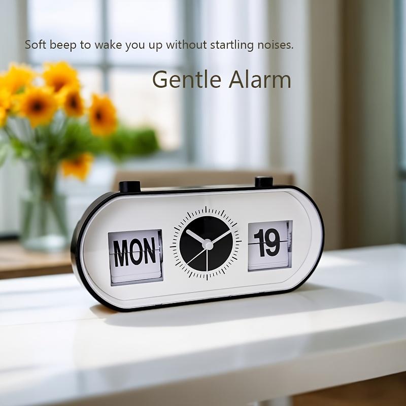 Бесшумные настольные часы с большим дисплеем, черный фон, белые цифры и стрелки, минималистичный дизайн, пластиковый корпус, для дома, офиса, кабинета