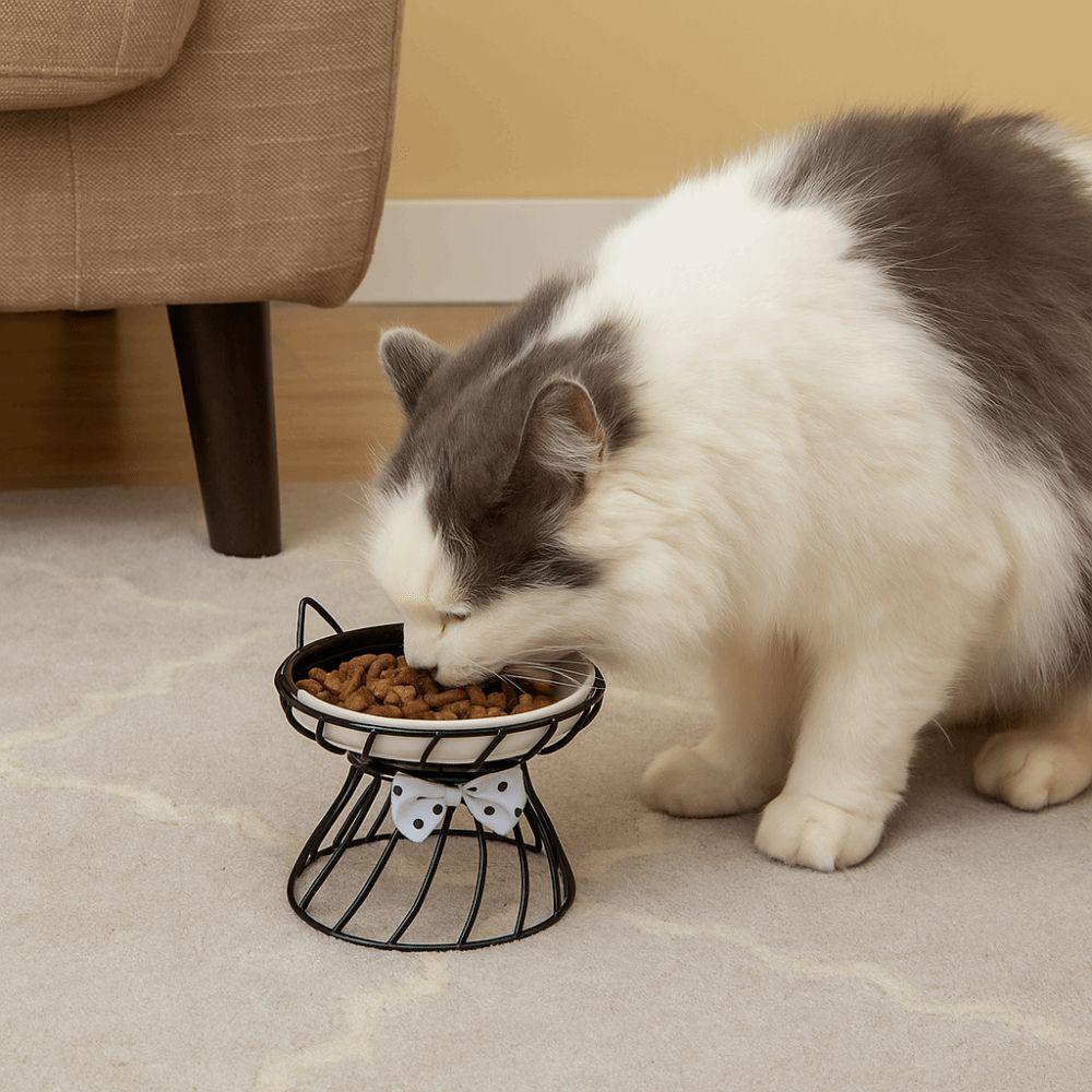 Миска для кормления животных на подставке Керамическая миска для кошек Нескользящая Мультяшная миска для собак Большая вместимость Кормушка для животных Поилка для животных