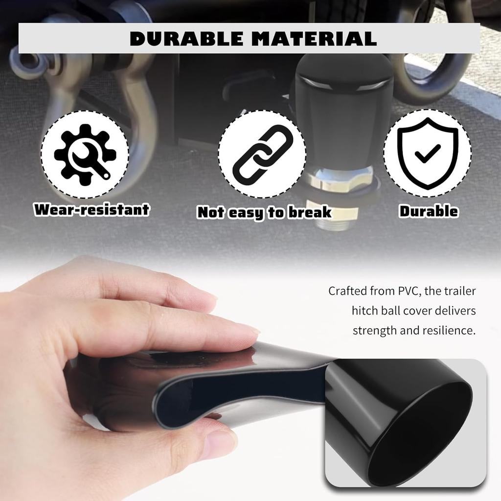 3PCS Trailer Hitch Ball Cover Kit,1-7/8",2",2-5/16" Trailer Ball Cover for Protecting Trailers Balls,Multi-Size Trailers Accessories Balls Hitch