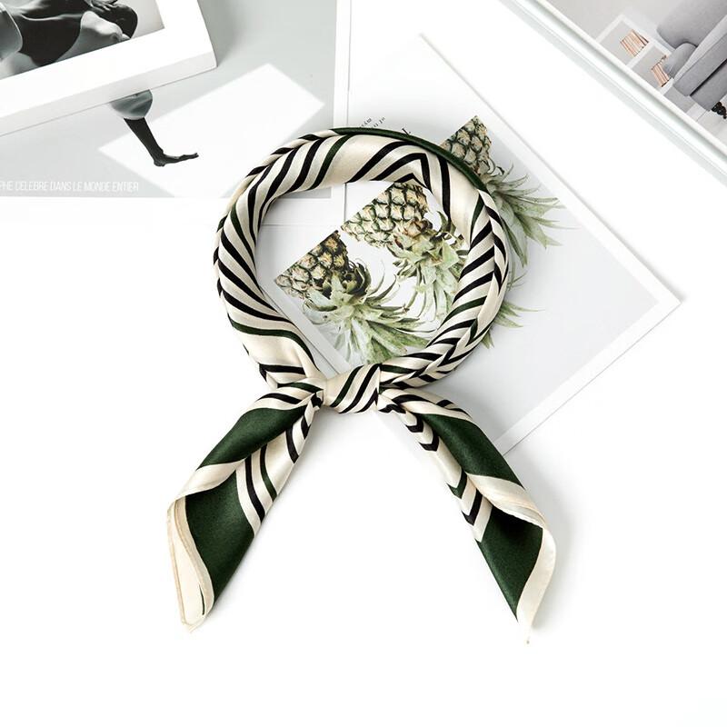 Sijie 100% Mulberry Silk Scarf for Women, Striped Printed Square Scarf, Mother's Day Gift, Holiday Present, Commuter Silk Scarf, Professional Necktie