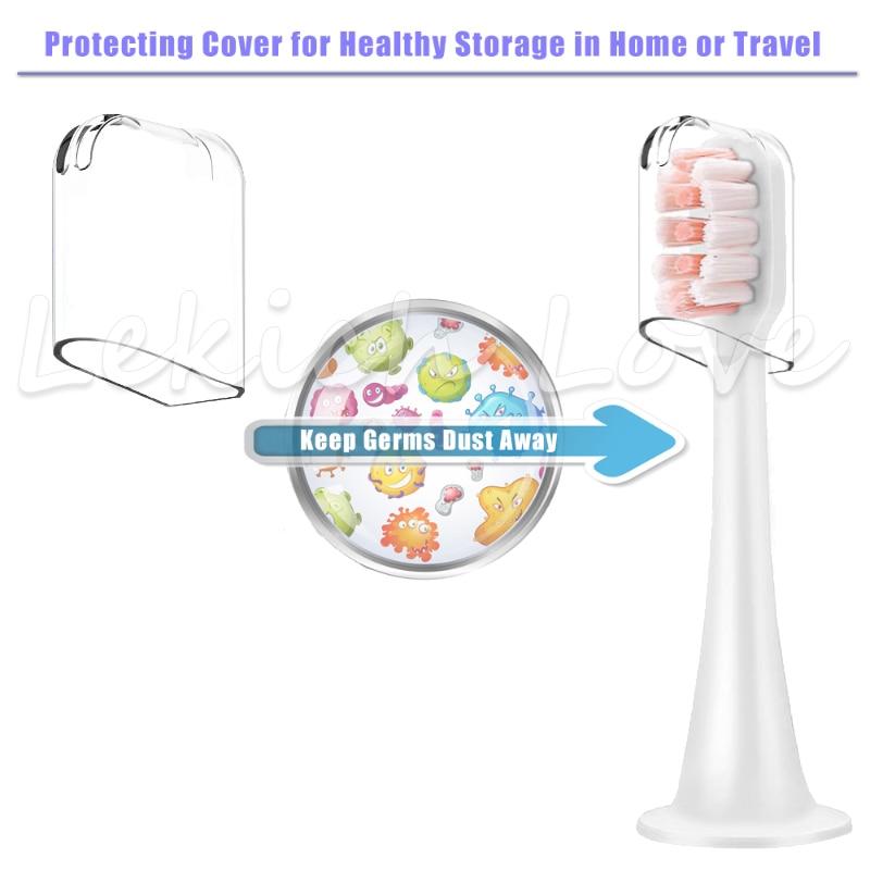 Сменные головки для электрической зубной щетки Sonic T300 T500 U-образные 3D-отбеливающие головки для зубной щетки с защитными колпачками