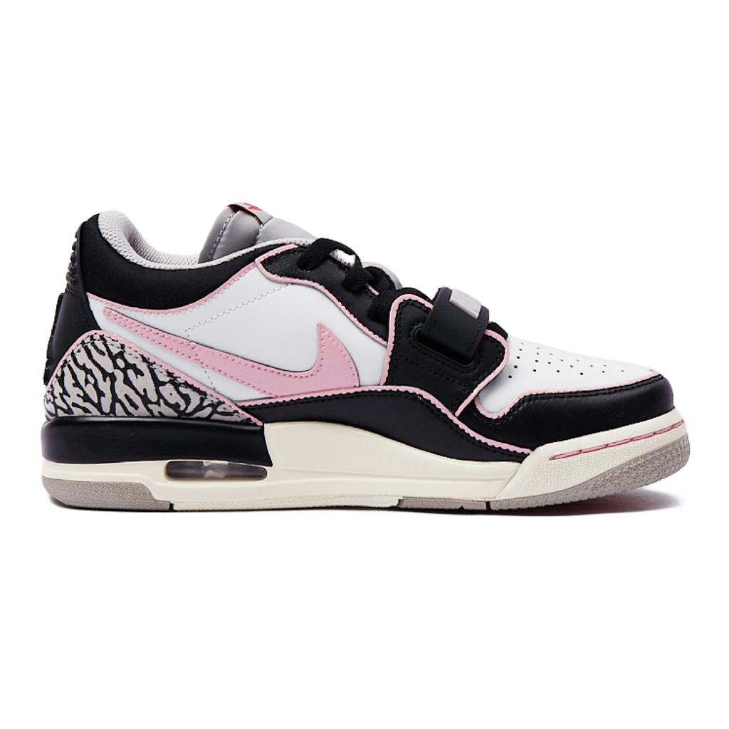 Jordan Legacy 312 Cushioning Waterproof Low top Vintage Basketball Shoes Women's Black White Pink CD9054-101(Team15-)