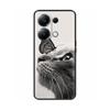 Чехол для телефона Xiaomi Poco M6 Pro 4G Чехол-крышка Милый Кот Расписанный Черный Силиконовый Мягкий Задний Чехол Чехлы Для Poco M6 Pro Чехол M 6 M6Pro