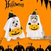 Halloween Ghost Dog Outfit Pumpkin White Ghost Costume Pet Cosplay Attire with Witch Hat for Trick or Treat Costume Party Photoshoot