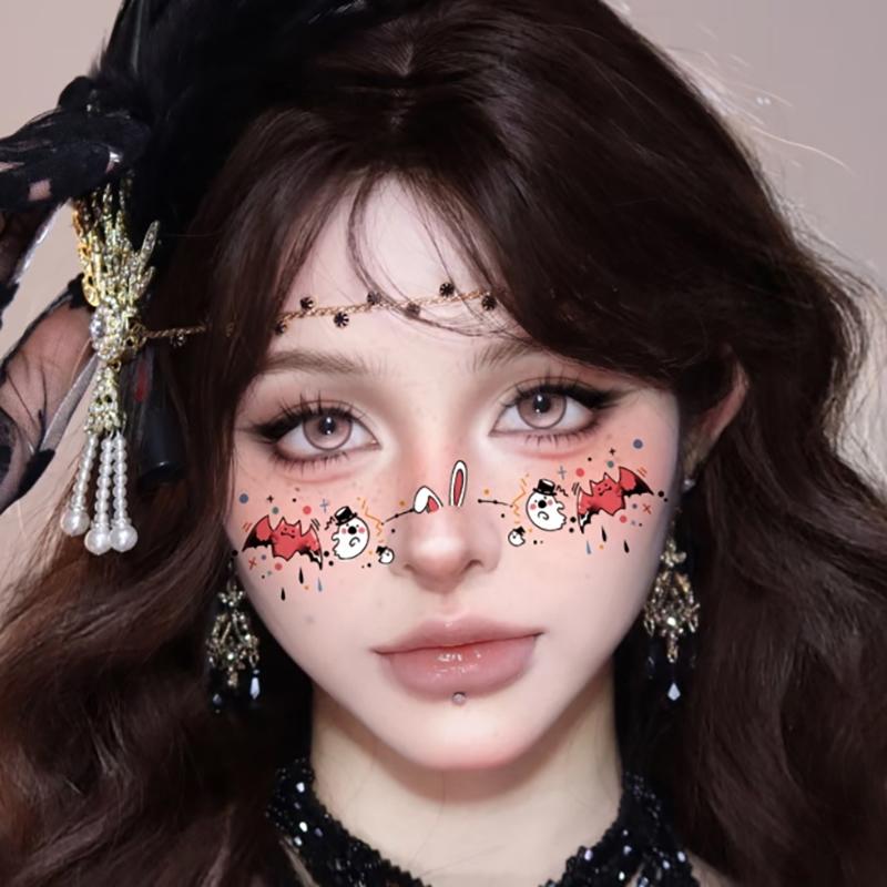 10 шт. Хэллоуин Вампир Летучая мышь Временные тату-наклейки с веснушками для ребенка, женщины, горячее тиснение, макияж с веснушками, вечеринка, макияж для лица