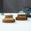 Wooden Business Card Holder Metal Organizer Office Desk Display Stand Memo Counter Accessories Tabletop Card Holder Storage