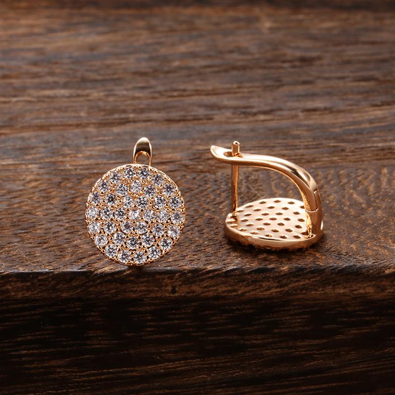 Классические круглые английские серьги с полным цирконом, повседневные модные украшения для девочек