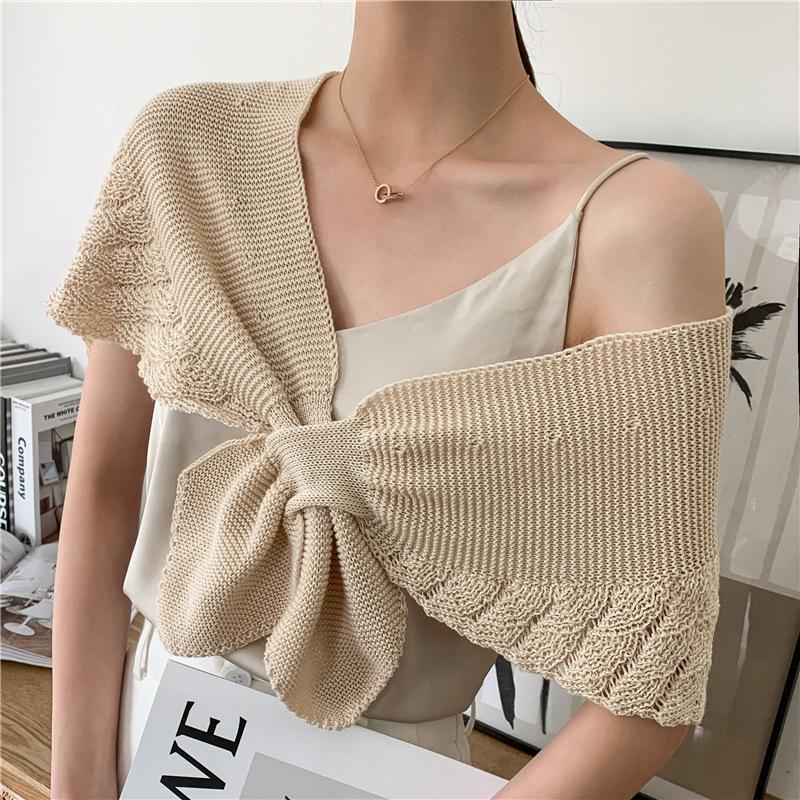 Women's Sweet Crochet Lace Tassels Knit Wide Collar Cape Shawl
