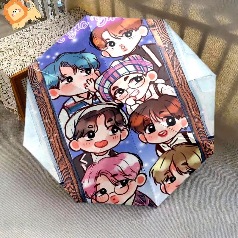 Harmony Diversity: Unity Folding umbrella Suitable for all seasons Umbrella Umbrella outdoor Three folds