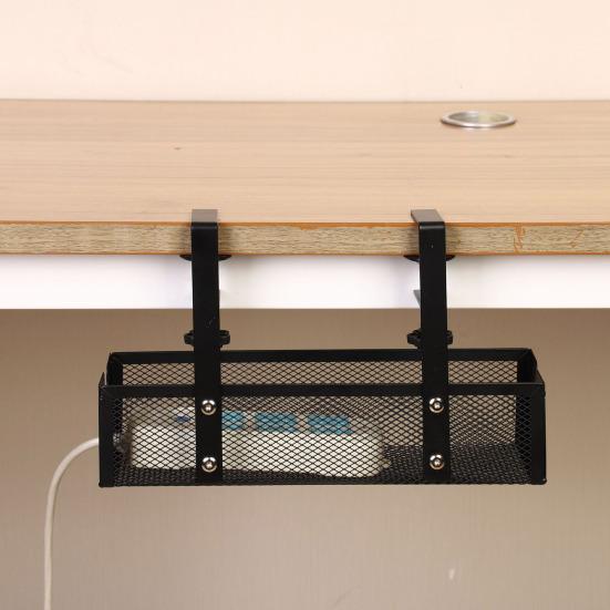 Rack Large Side Opening No Drill Hollow Cable Management Tray Desk Cable