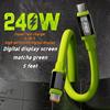 Кабель USB C 240 Вт с дисплеем мощности Быстрая зарядка для IPhone 15 16 17 Samsung S24 Xiaomi Huawei Телефоны Кабель Type C 1,5 м