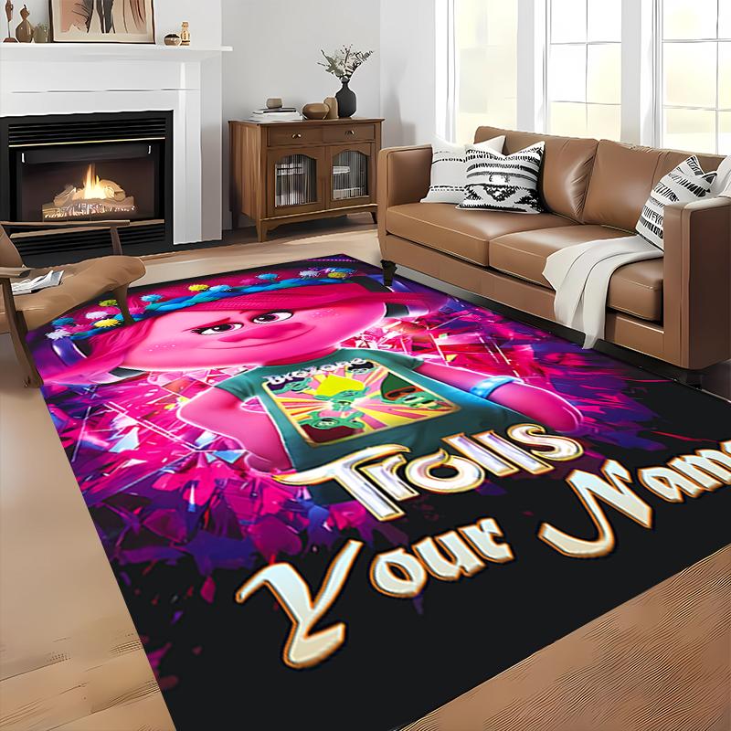 Custom personalization Trolls Area Rug - Perfect For Kitchen, Bathroom,Laundry Room Decor Large Size Available,Gift All Seasons